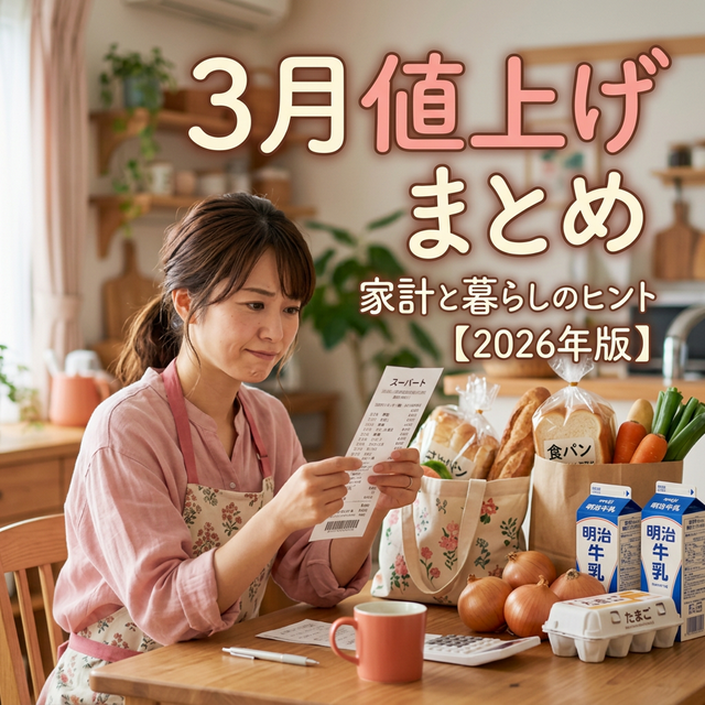【2026年3月】値上げ一覧まとめ💰──シンママ由美の「駆け込み買い」リスト＆家計防衛術